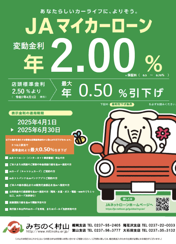 マイカーローン チラシ