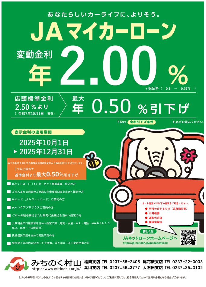 マイカーローン チラシ