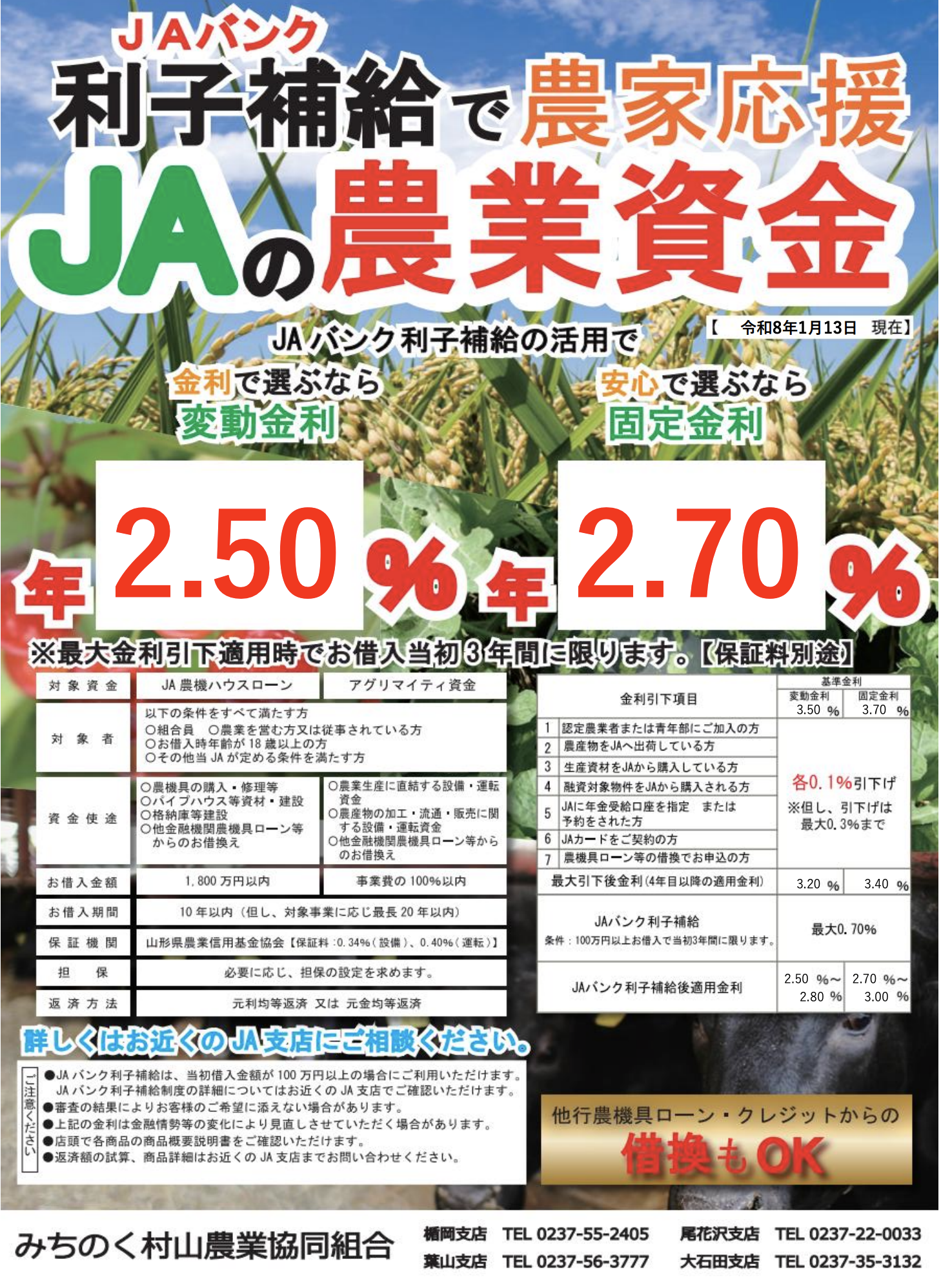JAの農業融資 チラシ