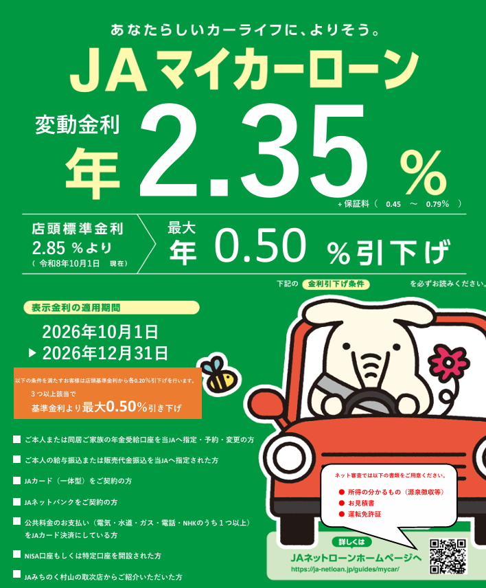 マイカーローン チラシ